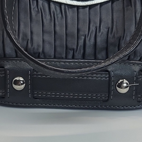 Authentic Coach Ashley gathered satin satchel gray shoulder handbag F20084 - Picture 7 of 13